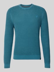 Sweter o kroju regular fit z imitacji dzianiny od LERROS - 44