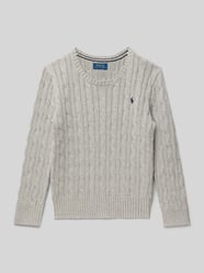 Sweter z dzianiny z prążkowanymi wykończeniami od Polo Ralph Lauren Kids - 25