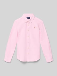 Koszula w kroju regular fit z czystej bawełny model 'TRINETTEOX-SHIRTS-BUTTON' od Polo Ralph Lauren Teens Fuksjowy - 11