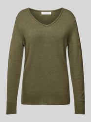 Gebreide pullover met afgeronde V-hals van Christian Berg Woman Groen - 18