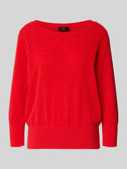 Sweter dzianinowy z letniej chenille z rękawem 3/4 od monari - 44