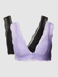 Voedingsbeha met gehaakt kant, model 'NEWSENIA LACE BRA' in een set van 2 stuks van Mamalicious Paars - 34