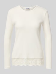 Regular fit shirt met lange mouwen met kant van MORE & MORE - 7