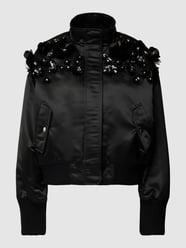 Jacke mit floralen Applikationen von Essentiel Schwarz - 24