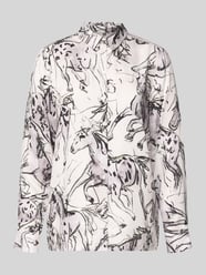 Regular fit blouse van viscose in all-over look van Milano Italy - 43