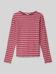 Longsleeve mit geripptem Rundhalsausschnitt Modell 'gusir' von Mango Pink - 1