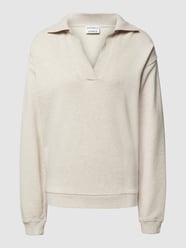 Sweatshirt met V-hals, model 'Marry' van CATWALK JUNKIE Wit - 34