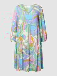 Knielanges Kleid aus reiner Viskose mit V-Ausschnitt von Rich & Royal Grün - 42