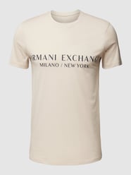 T-Shirt mit Label-Print von ARMANI EXCHANGE Beige - 8