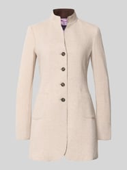 Lange jas van wolmix van White Label Beige - 3