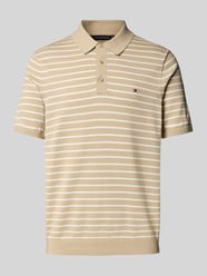 Regular Fit Poloshirt mit Logo-Stitching von Tommy Hilfiger Beige - 40