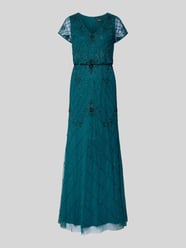 Abendkleid mit V-Ausschnitt und Perlenbesatz von Adrianna Papell - 40