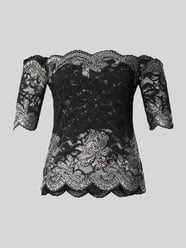 T-Shirt mit Carmen-Ausschnitt aus Spitze von Rabanne - 18