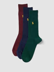 Socken mit Label-Stitching im 3er-Pack von Polo Ralph Lauren Underwear Bordeaux - 33