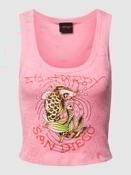 Top z nadrukiem z motywem model ‘SAN-DIEGO-KOI’ od Ed Hardy Fuksjowy - 12