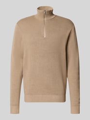 Slim Fit Strickpullover aus reiner Baumwolle Modell 'MILANO' von JACK & JONES Beige - 36