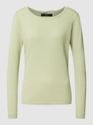 Gebreide pullover met structuurmotief, model 'CARE' van Vero Moda Groen - 2