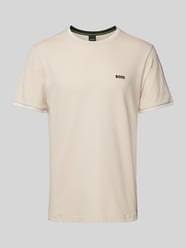 T-shirt met labelprint, model 'Taul' van BOSS Green Beige - 8