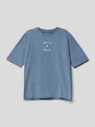 T-shirt met extra brede schouders van Garcia Blauw / turquoise - 24