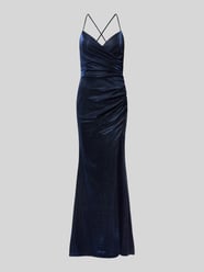 Abendkleid mit Raffungen von Luxuar Blau - 36