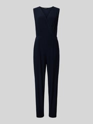 Jumpsuit mit V-Ausschnitt in unifarbenem Design von Zero Blau - 7