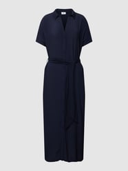 Midikleid mit Bindegürtel Modell 'Blanca' von Saint Tropez Blau - 35