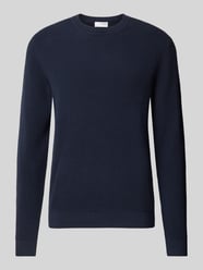 Strickpullover mit gerippten Abschlüssen Modell 'ROSS' von SELECTED HOMME Blau - 37