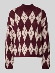 Oversized gebreide pullover met ribboorden, model 'Nafta' van B.Young Bordeaux - 1