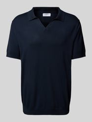 Slim Fit Poloshirt mit V-Ausschnitt Modell 'Ecovero' von Lindbergh - 36