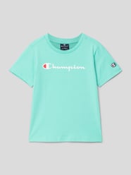 T-Shirt mit Runfdhalsausschnitt von CHAMPION Türkis - 16