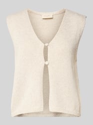 Mouwloos vest met knoopsluiting model 'Grscaliva' van FREE/QUENT Beige - 11