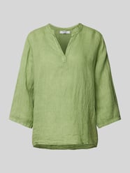 Blouse van linnen met 3/4-mouwen, model 'LUCIA' van ZABAIONE Groen - 33