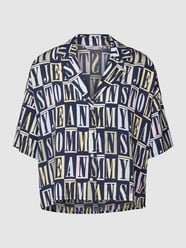 Blouse met logostitching, model 'SPELLOUT' van Tommy Jeans Blauw - 4