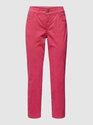 Verkürzte Slim Fit Hose mit Logo-Patch von MAC Rosa - 24