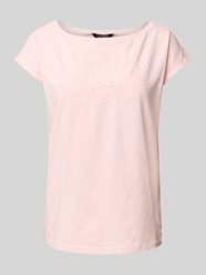 T-shirt z dekoltem w łódkę od Lauren Ralph Lauren Fuksjowy - 39