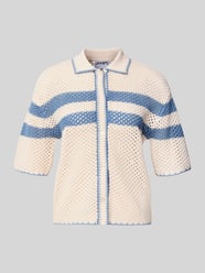 Cardigan mit Polokragen und 1/2-Arm von Jake*s Casual Beige - 18