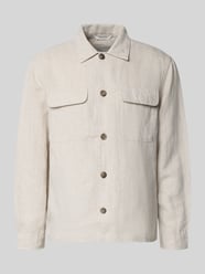 Relaxed Fit Hemdjacke aus Leinen-Baumwoll-Mix Modell 'LEROY' von Selected Homme Beige - 7
