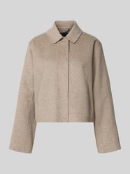 Boxy fit wollen jack met blinde knoopsluiting, model 'CAFETA' van BOSS Beige - 47