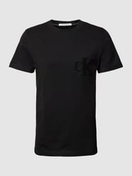 T-Shirt mit Label-Detail Modell 'CHENILLE' von Calvin Klein Jeans Schwarz - 5