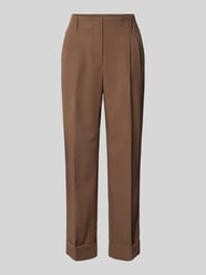 Regular Fit Bundfaltenhose mit Gürtelschlaufen Modell 'Mulona' von OPUS Braun - 20