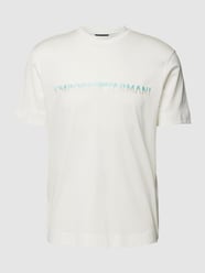 T-shirt z wyhaftowanym logo od Emporio Armani Biały - 22