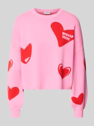 Oversized Sweter z dzianiny z Mieszanka wiskozy Model 'SHYLA' od NOISY MAY® Fuksjowy - 10