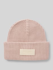 Beanie aus reiner Baumwolle Label-Patch von Marc O'Polo Rosa - 7