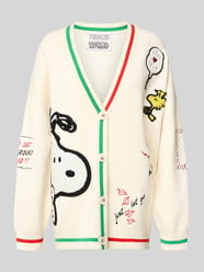 Kardigan rozpinany o kroju loose fit z dodatkiem wiskozy model 'JASEBALL SNOOPY EMBO' od Essentiel Antwerp - 2