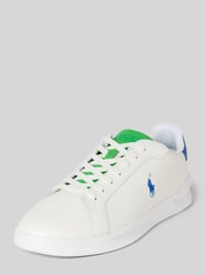 Ledersneaker mit Logo-Stitching Modell 'HERITAGE COURT II' von Polo Ralph Lauren Weiß - 42