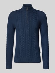 Sweter z dzianiny z zamkiem błyskawicznym model ‘BASIM’ od Blend - 28