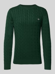 Gebreide pullover met ronde hals van Gant Groen - 33