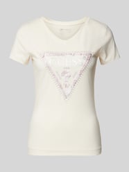 T-Shirt mit Label-Print Modell 'PYTHON' von Guess Weiß - 41