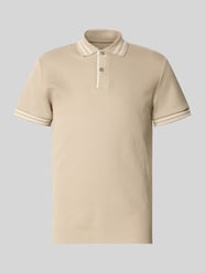 slim fit poloshirt met structuurpatroon model 'FABLE' van Blend Beige - 30