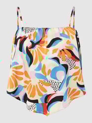 Top met all-over motief, model 'Cropped Satin Triangl' van URBAN CLASSICS Oranje - 21